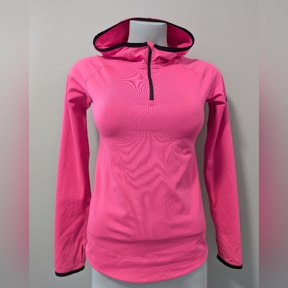 Nike Pro Hot Pink Long sleeves hoody Dri-Fit half zip Youth XL Women's Small